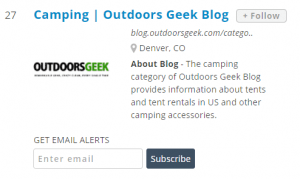 Outdoors Geek in top 100 camping blogs list