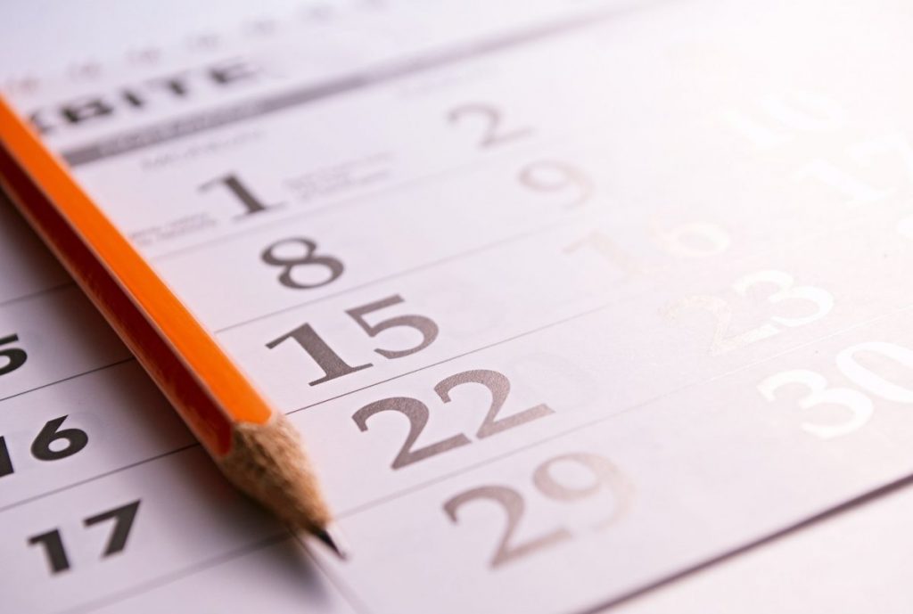 Calendar used for planning a Content Strategy, organizing publishing schedules and aligning content with marketing goals and audience engagement.