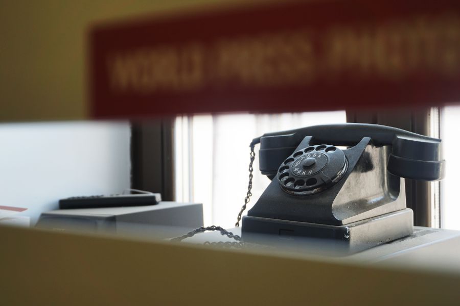 Vintage phone on desk